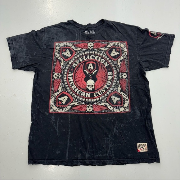 Affliction Other - Affliction Skull T Shirt American Customs Cyber Grunge Punk Goth​